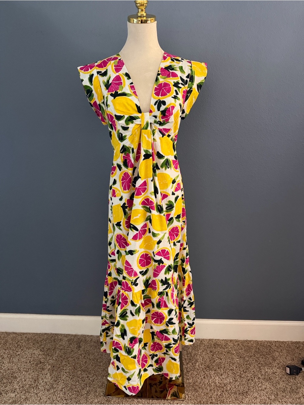 Floral Summer Dress - Yellow and Pink